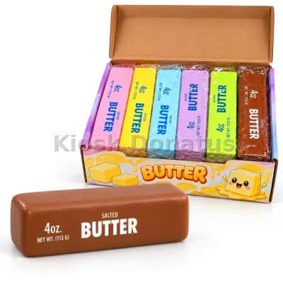 Butter Squishy Braun mit Aufdruck, 1 Stück — Bild 3