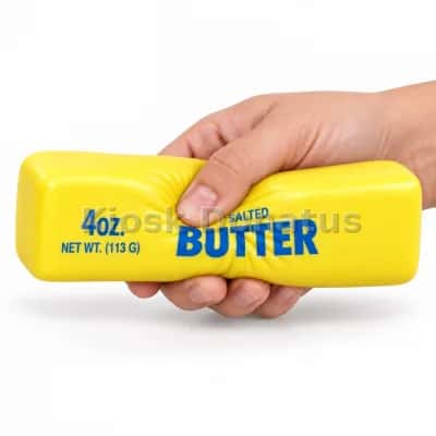 Butter Squishy Gelb mit Aufdruck, 1 Stück — Bild 4