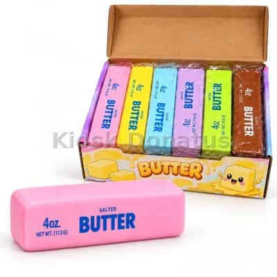 Butter Squishy Rosa mit Aufdruck, 1 Stück — Bild 3