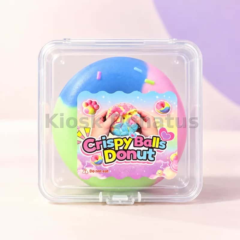 Crispy Balls Donut Squishy Blau-Grün-Rosa