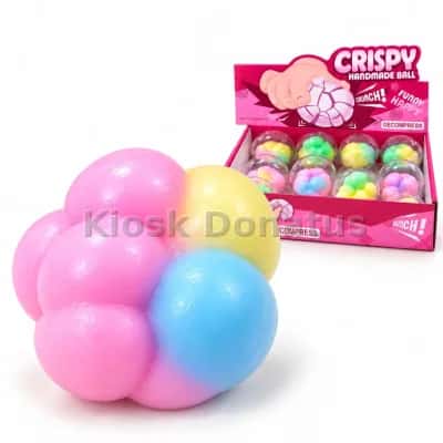 Crispy Squishy Kugelball Rosa-Blau-Gelb, 1 Stück — Bild 3