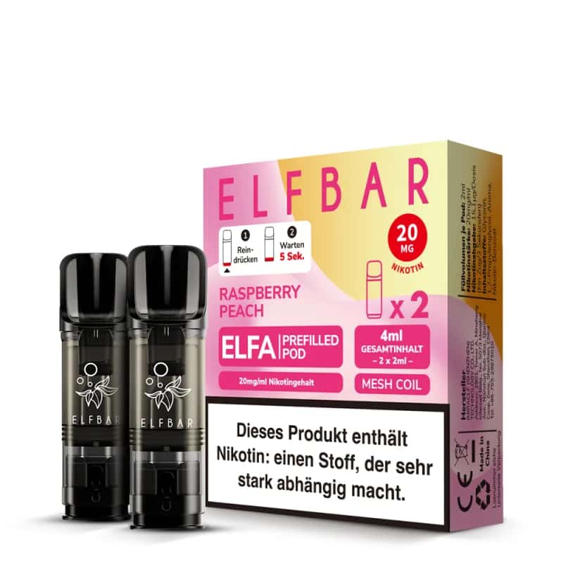 Elfbar Elfa 2x 600 Züge Rasperry Peach