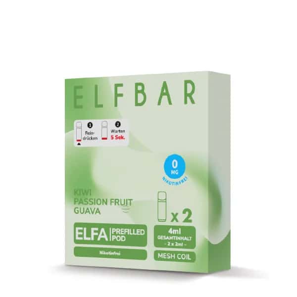 Elfbar Elfa 2x 600 Züge Kiwi Passion Fruit Guave 0mg