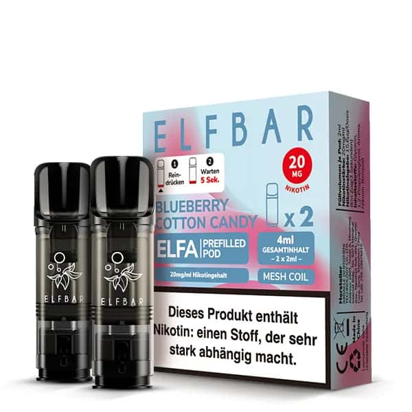 Elfbar Elfa Blueberry Cotton Candy 2x Pods 600 Züge