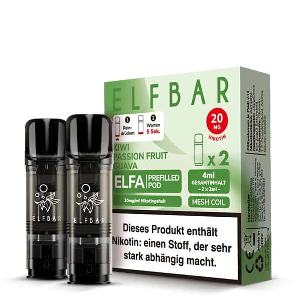 Elfbar Elfa Kiwi Passion Fruit Guava 2x Pods 600 Züge