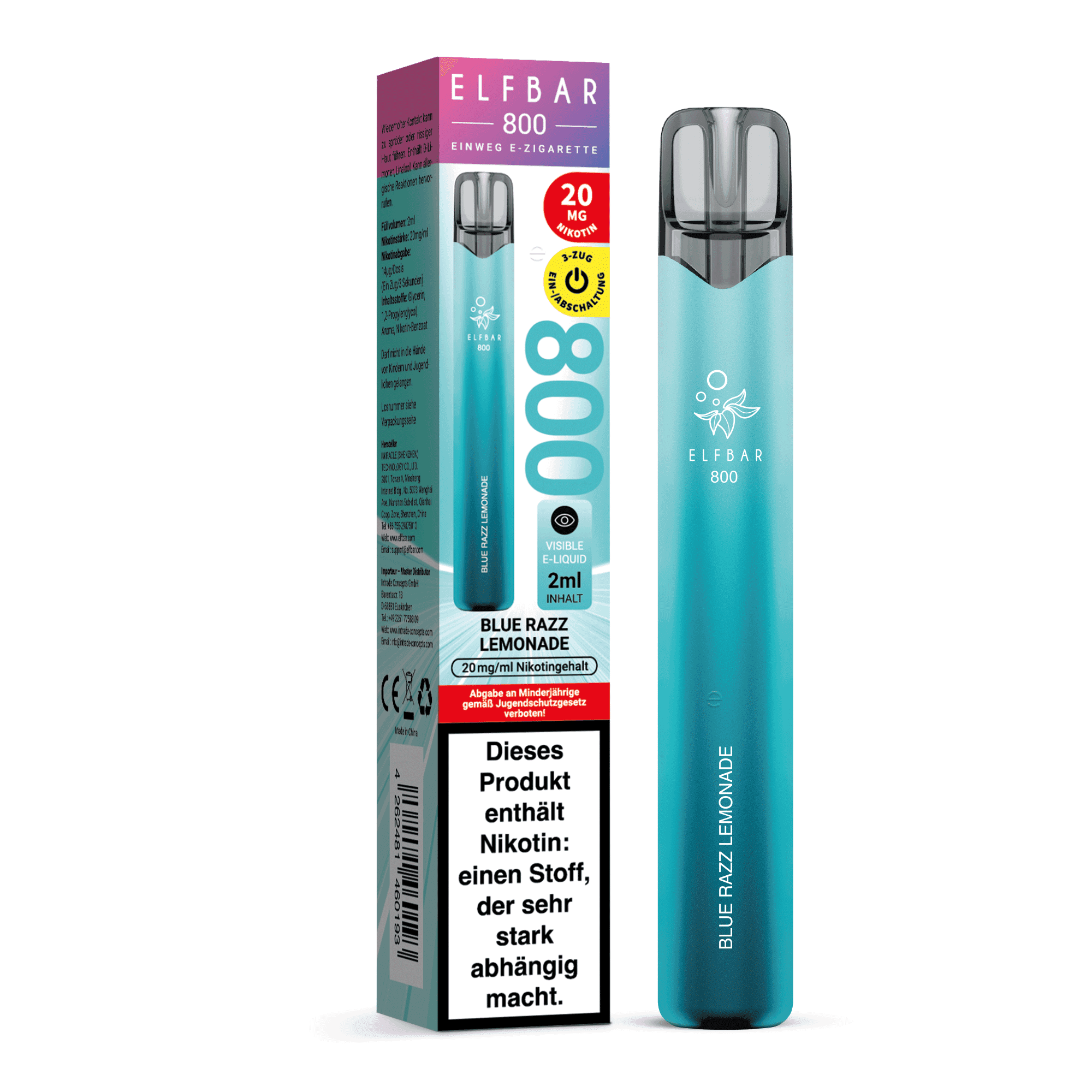 Elfbar 800 - Blue Razz Lemonade - 20 mg/ml — Bild 2