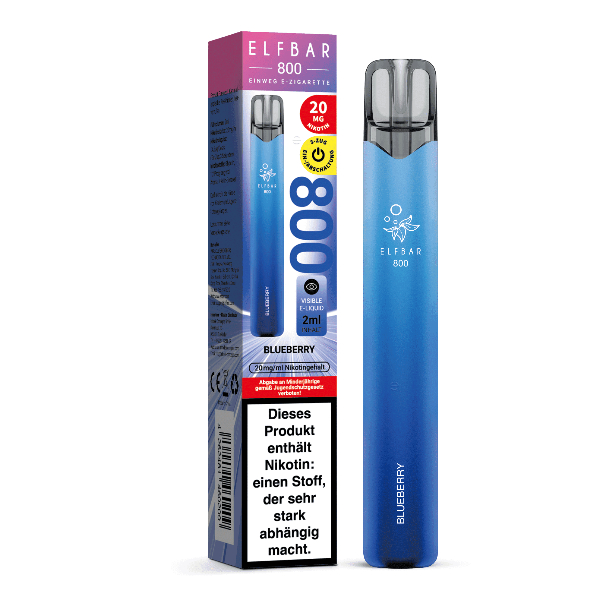 Elfbar 800 - Blueberry - 20 mg/ml — Bild 2