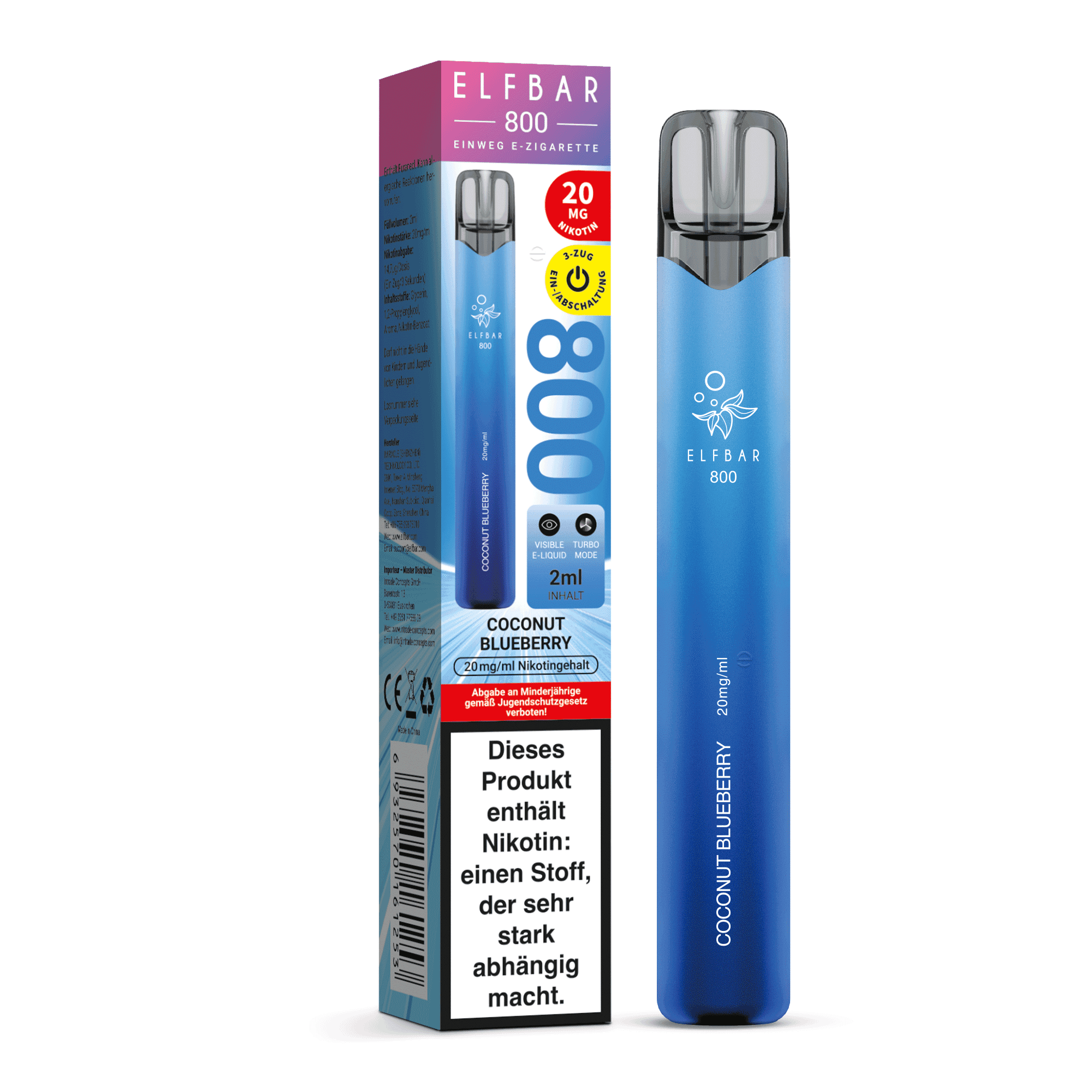 Elfbar 800 - Coconut Blueberry - 20 mg/ml — Bild 2