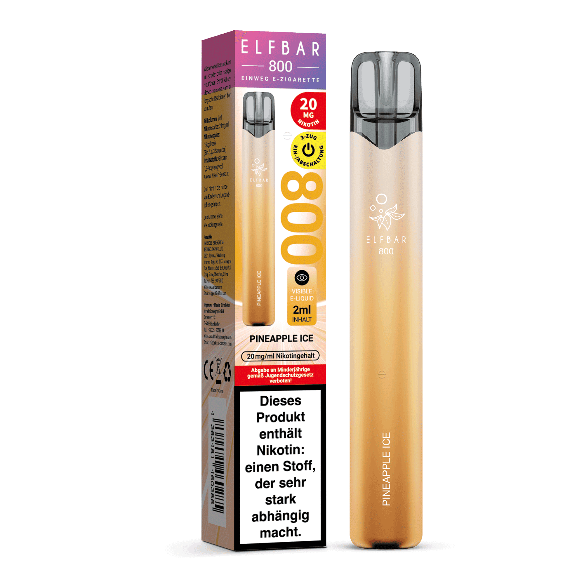 Elfbar 800 - Pineapple Ice - 20 mg/ml — Bild 2