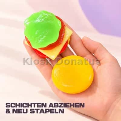 Food Squishy Burger Bunt mit abziehbaren Schichten — Bild 10