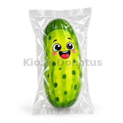 Gurken-Squishy Grün mit lächelndem Gesicht, 1 Stück — Bild 2
