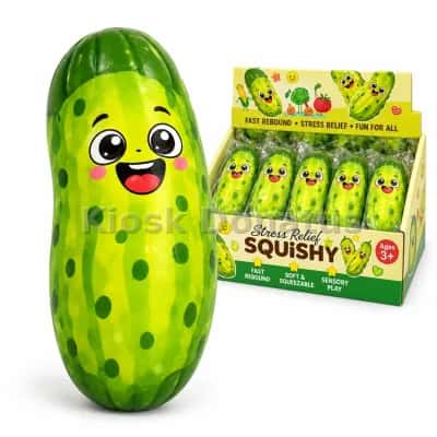 Gurken-Squishy Grün mit lächelndem Gesicht, 1 Stück — Bild 3