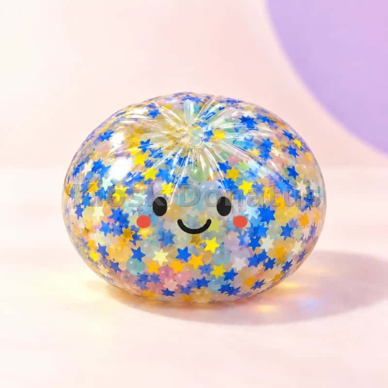 Rainbow Mystery Bun Blau-Gold, Squishy, 1 Stück
