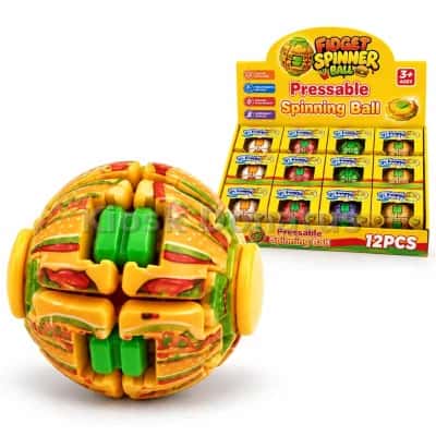 Fidget-Spinner-Ball Hamburger Gelb/Grün, 1 Stück — Bild 3