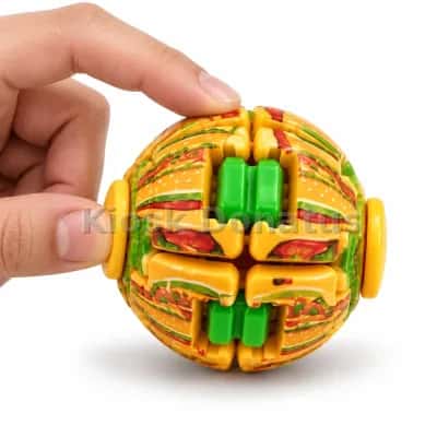 Fidget-Spinner-Ball Hamburger Gelb/Grün, 1 Stück — Bild 4