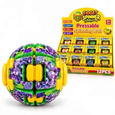 Fidget-Spinner-Ball Traube Violett/Gelb, 1 Stück — Bild 3