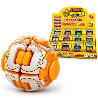 Fidget-Spinner-Ball Weiß/Orange, 1 Stück — Bild 3