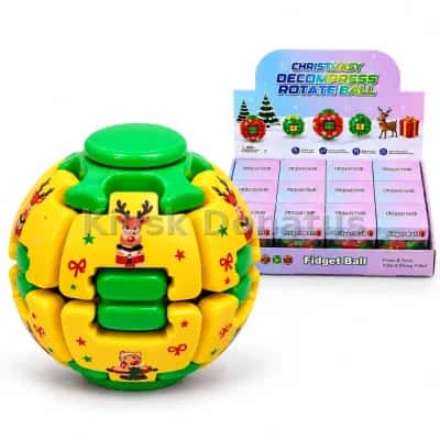 Fidget-Spinner-Ball Rentier Gelb/Grün, 1 Stück — Bild 3