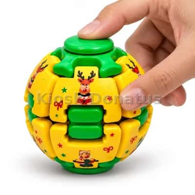 Fidget-Spinner-Ball Rentier Gelb/Grün, 1 Stück — Bild 4