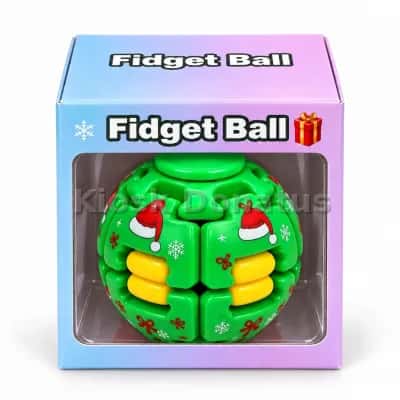 Fidget-Spinner-Ball Weihnachtsmütze Grün/Gelb, 1 Stück — Bild 2