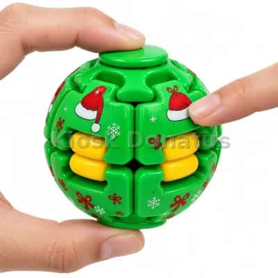 Fidget-Spinner-Ball Weihnachtsmütze Grün/Gelb, 1 Stück — Bild 4