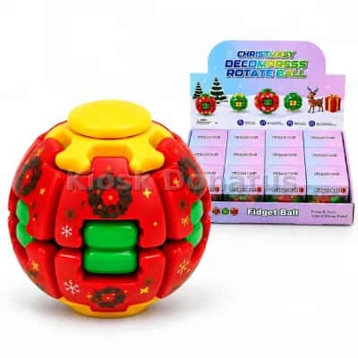 Fidget-Spinner-Ball Weihnachtskranz Rot/Gelb, 1 Stück — Bild 3