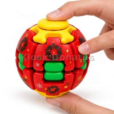 Fidget-Spinner-Ball Weihnachtskranz Rot/Gelb, 1 Stück — Bild 4