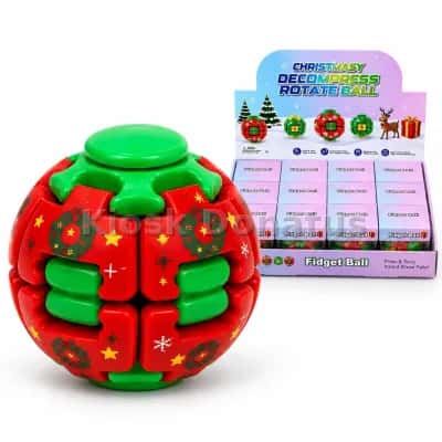 Fidget-Spinner-Ball Weihnachtskranz Rot/Grün, 1 Stück — Bild 3