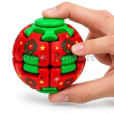 Fidget-Spinner-Ball Weihnachtskranz Rot/Grün, 1 Stück — Bild 4