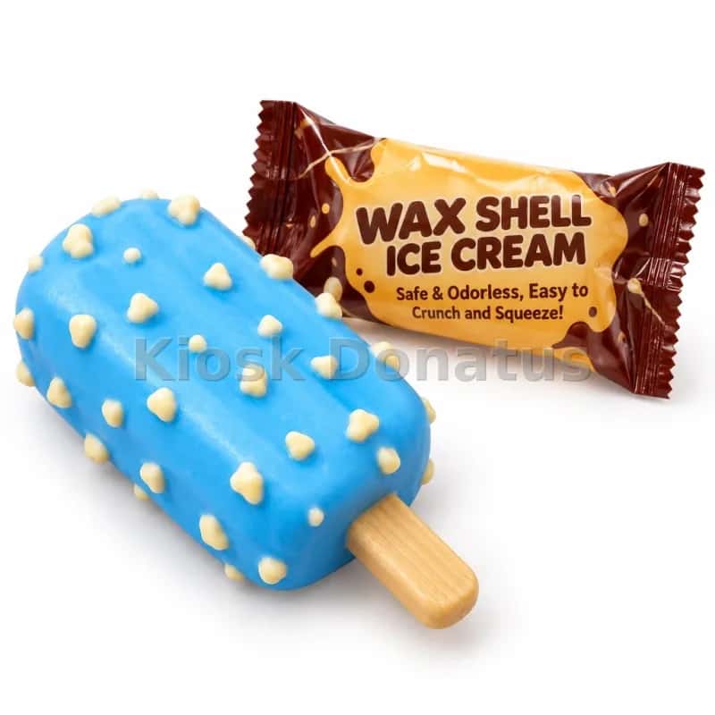 Wax Shell Squishy Eis am Stiel Blau, 1 Stück