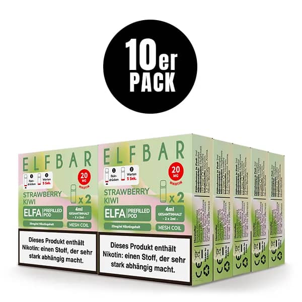 10er Pack - Elfbar - ELFA – Strawberry Kiwi