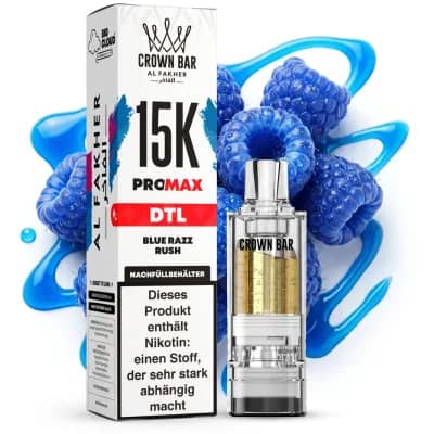 AL FAKHER CROWN BAR 15K PRO MAX - BLUE RAZZ RUSH – POD