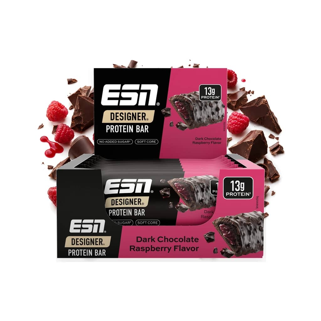 ESN Designer Bar 12 x 45 g Dark Chocolate Raspberry