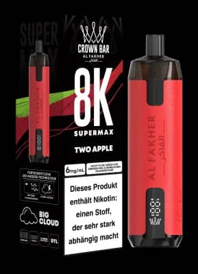 Alfakher 8k Crown Bar Supermax Two Apple