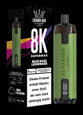 Alfakher 8k Crownbar Supermax Blue Razz Lemonade