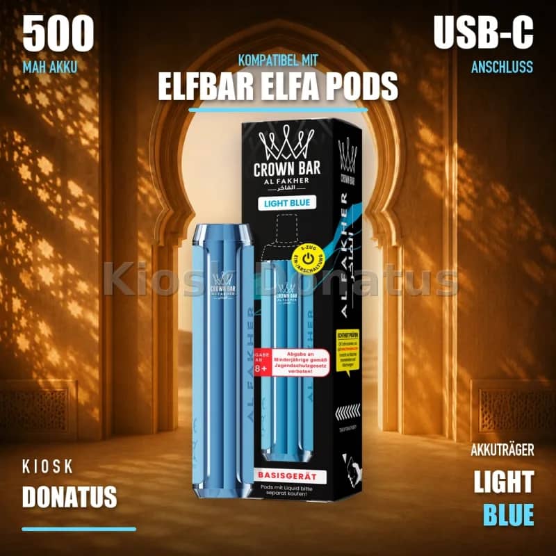 Al Fakher Crown Bar 600 Akkuträger – Light Blue