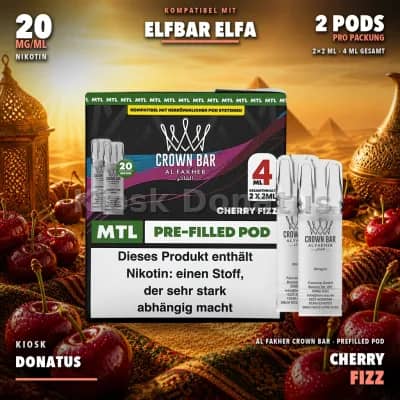 Al Fakher Crown Bar 600 Cherry Fizz 20mg Pods