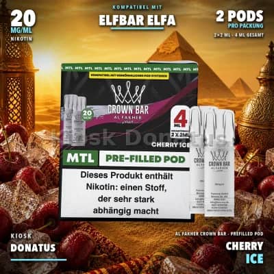 Al Fakher Crown Bar 600 Cherry Ice 20mg Pods