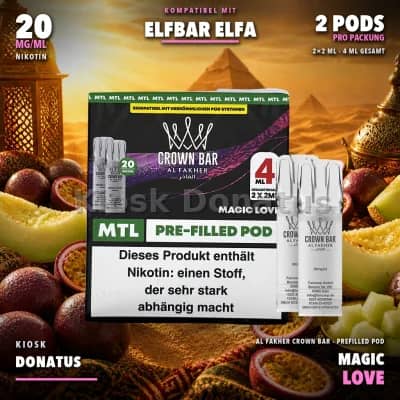 Al Fakher Crown Bar 600 Magic Love 20mg Pods