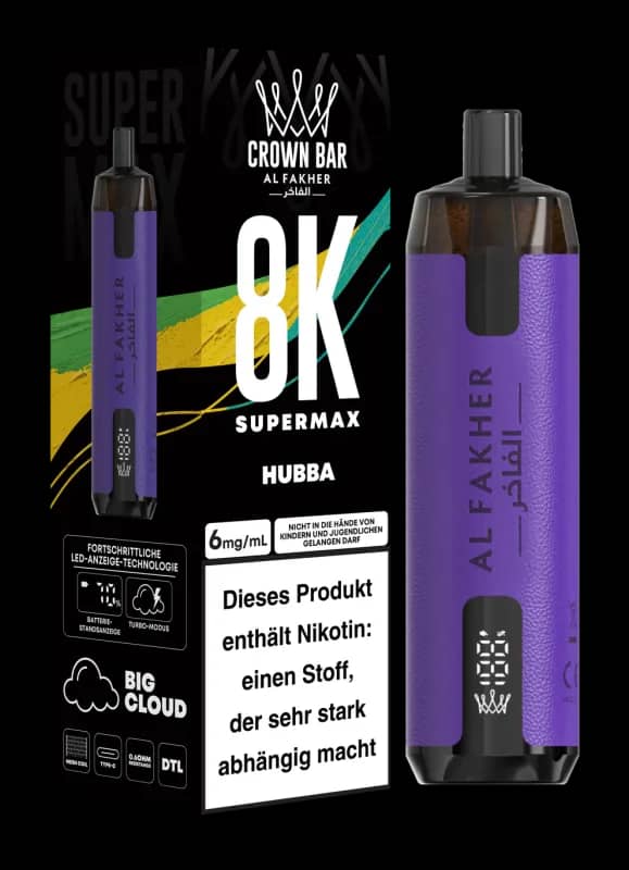 Alfakher 8k Crown Bar Supermax Hubba