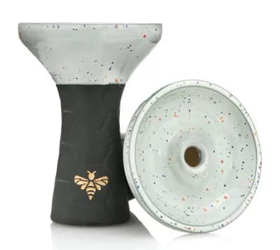 Bee Hookah Phunnel Dark Blue - Half Glazed Black White