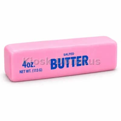 Butter Squishy Rosa mit Aufdruck, 1 Stück