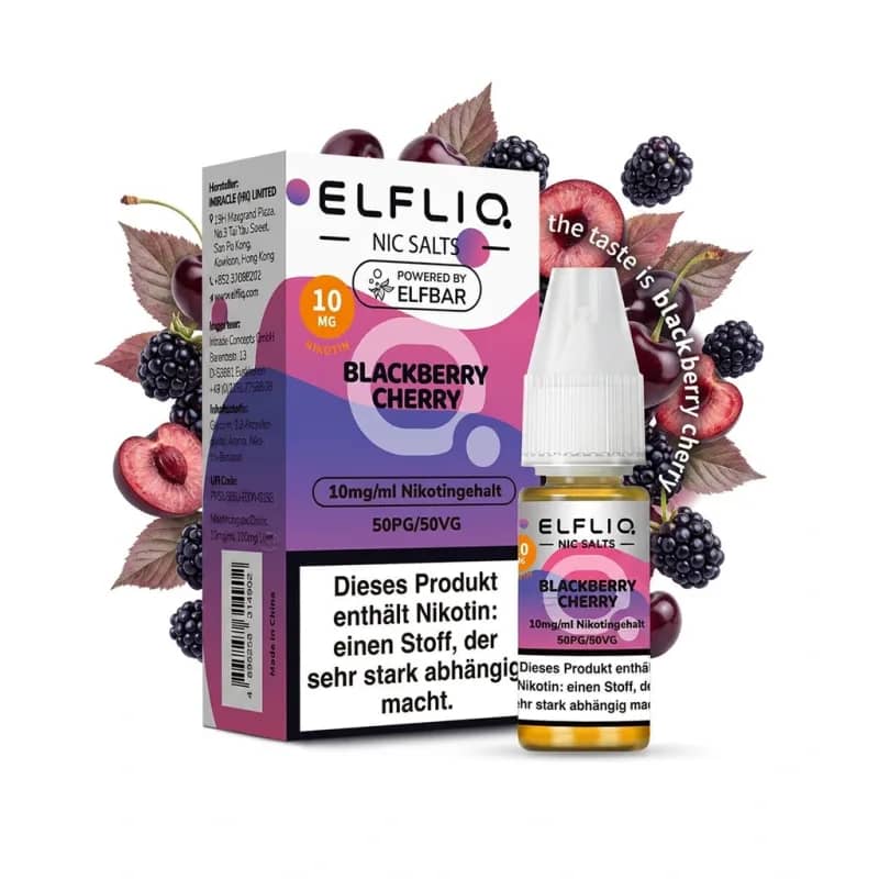 Elfbar ElfLiq Blackberry Cherry 10mg Liquid – 10 ml