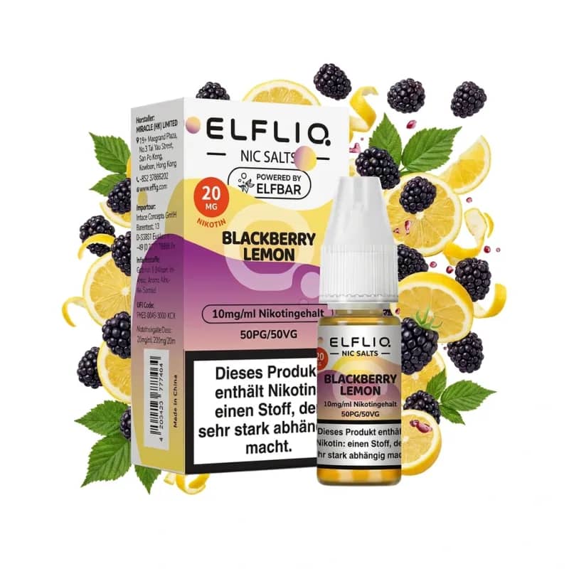 Elfbar ElfLiq Blackberry Lemon 20mg Liquid – 10 ml