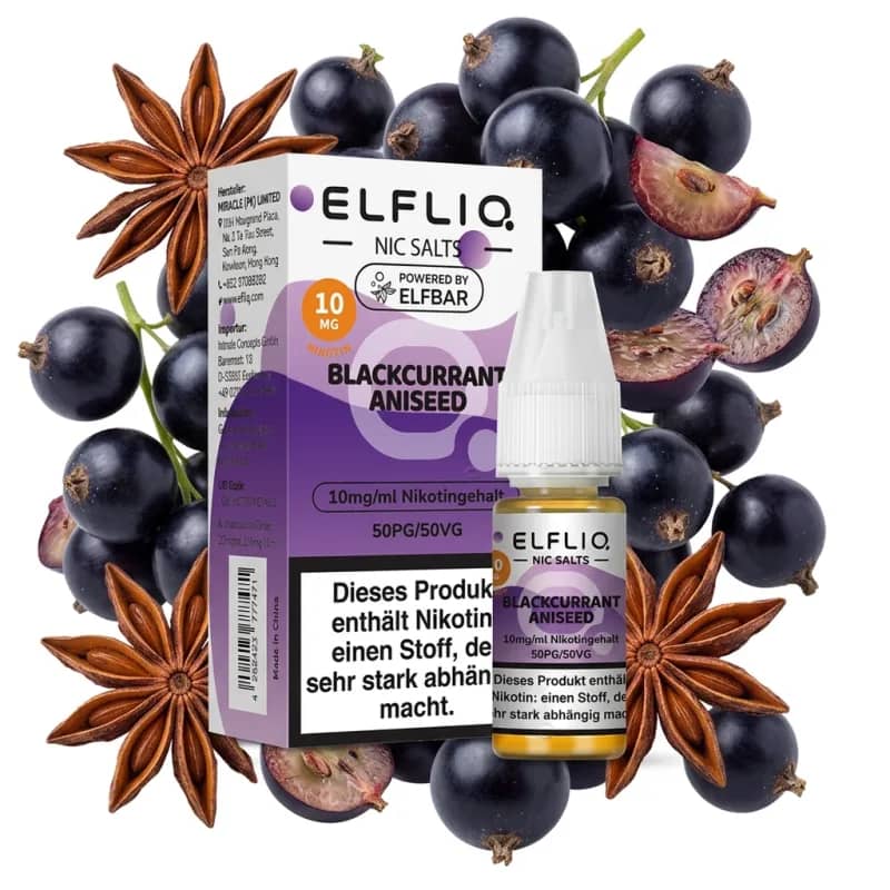 Elfbar ElfLiq Blackcurrant Aniseed 10mg Liquid – 10 ml