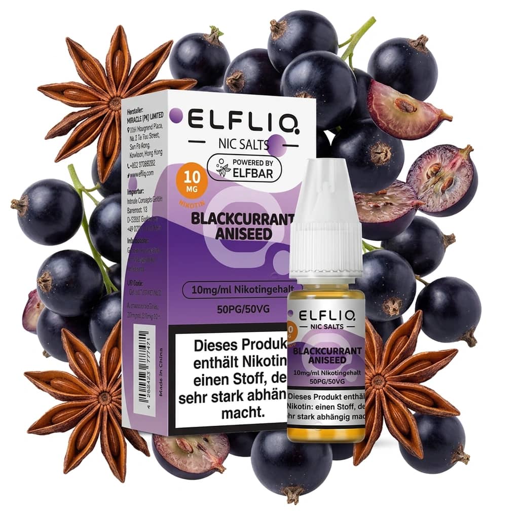 Elf Bar ElfLiq Blackcurrant Aniseed 10mg Liquid – 10 ml