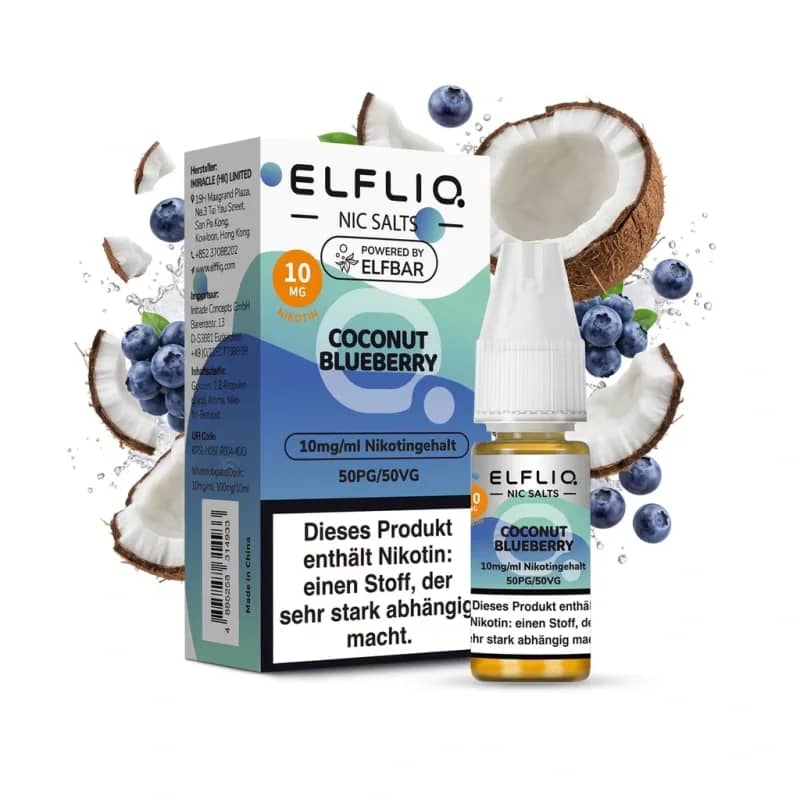 Elfbar ElfLiq Coconut Blueberry 10mg Liquid – 10 ml
