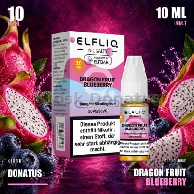 Elfbar ElfLiq Dragon Fruit Blueberry 10mg Liquid - 10 ml