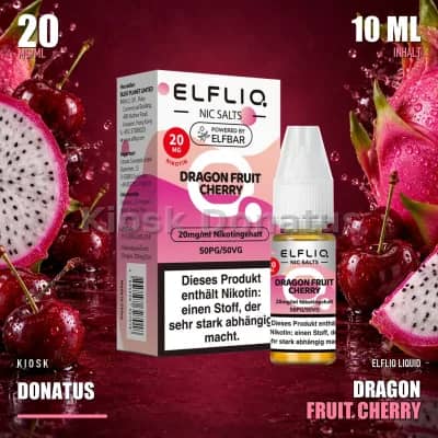 Elfbar ElfLiq Dragon Fruit Cherry 20mg Liquid - 10 ml