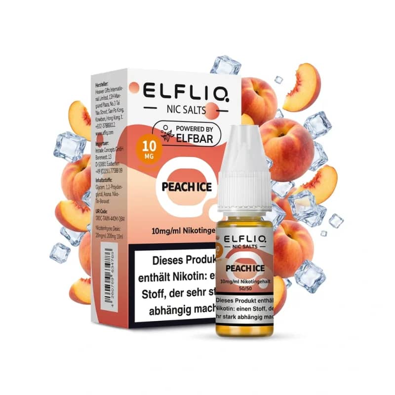 Elfbar ElfLiq Peach Ice 10mg Liquid – 10 ml